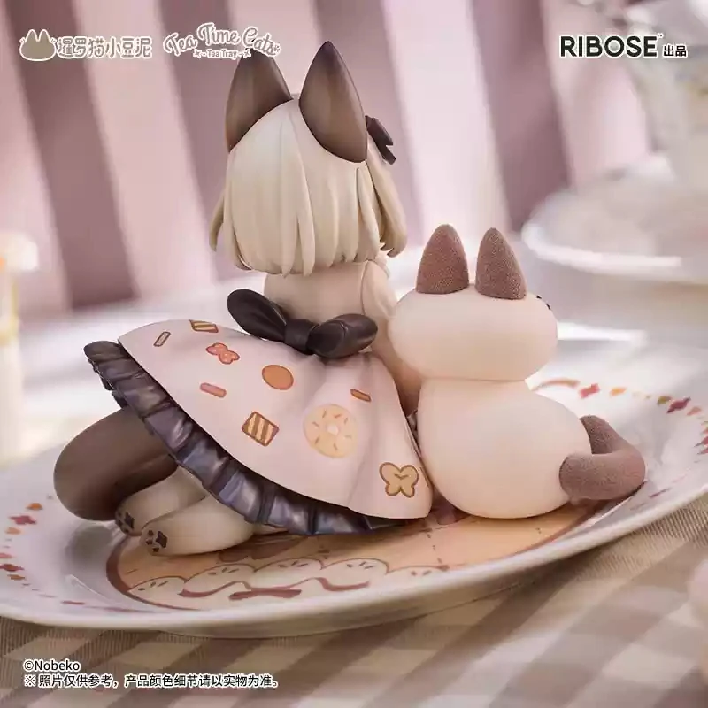 

Коллекционная фигурка кошки сиамской породы Bean Tea Time Cats X Tea Tray, модель аниме-персонажа, игрушка, настольное украшение, на заказ