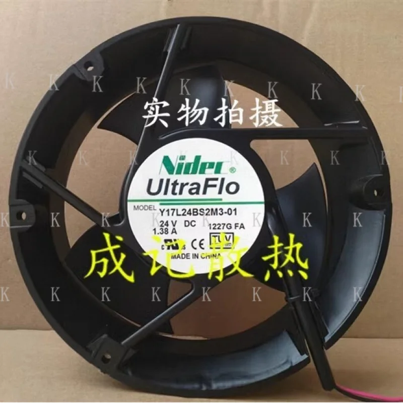 C  FOR NIDEC Y17L24BS2M3-01 17251 DC24V 1.38A 17CM 2-Wire High Airflow Inverter Cooling