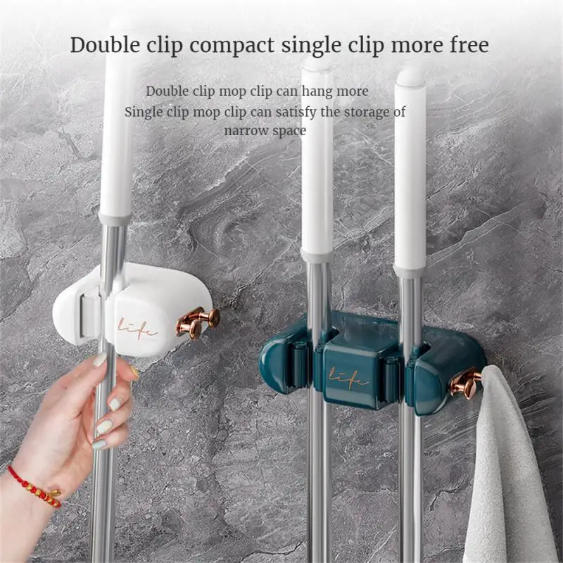 Bom Fixing Frame Sweeping Fixed Rack Bathroom Exempt Punching Link Punch-free Fixing Frame Bathroom Tool Mop Wall Hanging Clip