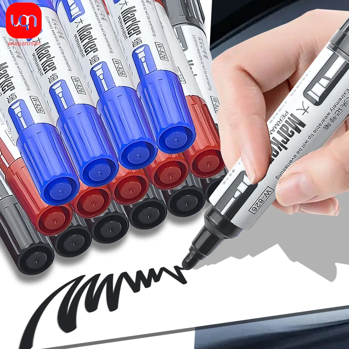 3Pcs/set Permanent Marker Indelible Waterproof Oily Pens Waterproof Markers Pen Office School Stationery