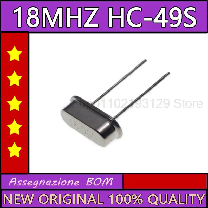 NEW50pcs / lot crystal oscillator 18m in-line two pin 18mhz HC-49S quartz crystal passive