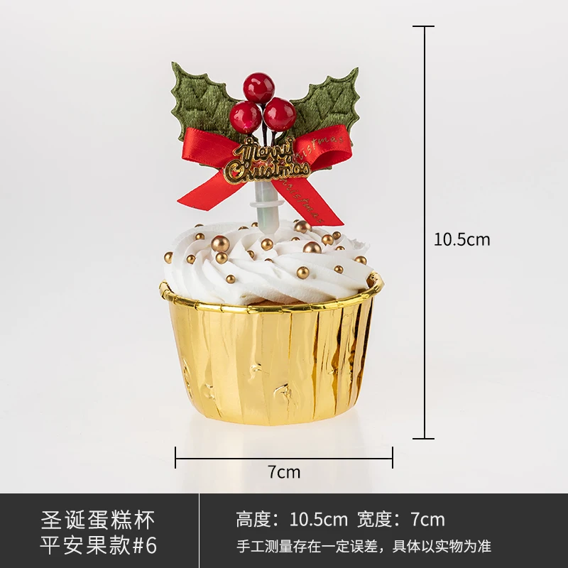 Simulation Christmas Cupcake Fake Cream Cake Model Christmas Desserts Ornaments Bakery Display Photography Props Xmas Scene Deco - view 6