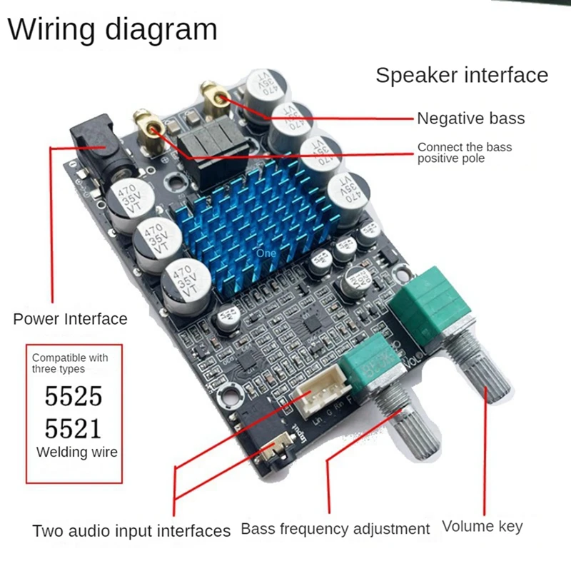 Tpa3116サブウーファーアンプボード、オーディオボード、モノパワーアンプ、サウンドアンプボード、100w、DC9-24V、細かい仕上がり