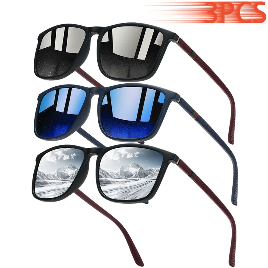 Lunettes de soleil vintage à rayures colorées, motif à carreaux, design de créateur, adaptées à la conduite, à la pêche, aux voyages, aux vacances, 3 pièces