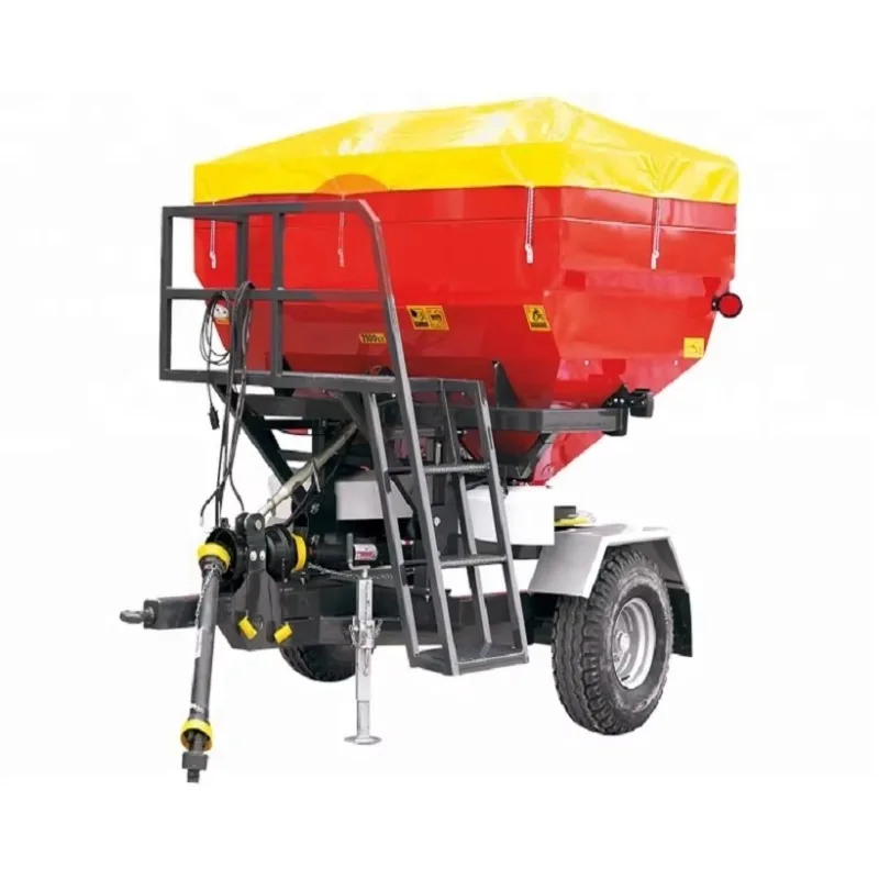 Fertilizer applicators for spraying and spraying machines, towed double discs