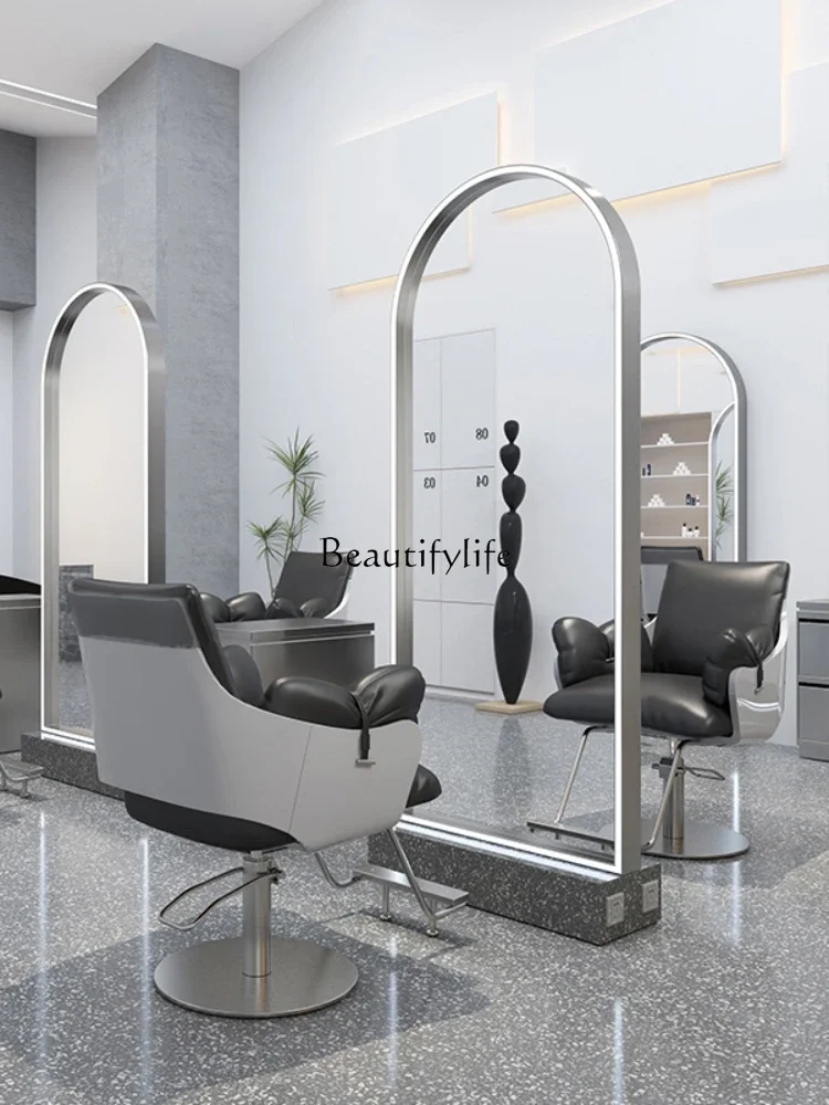 Hair Salon for Hair Salon High-End Single-Sided Floor Mirror Barber Shop