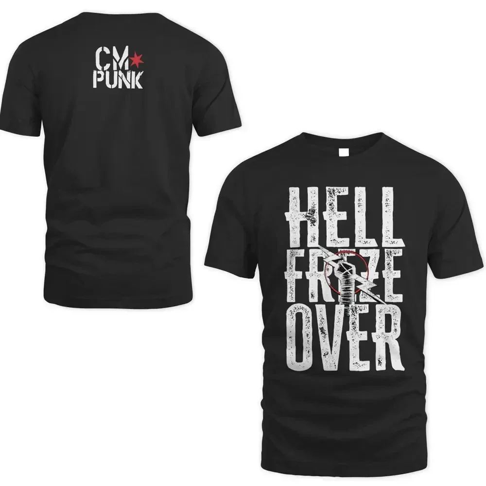 Summer New Men's T Shirts 3D Printed Short Sleeve Wrestler Cm Punk Round Neck T-shirt Street Sports