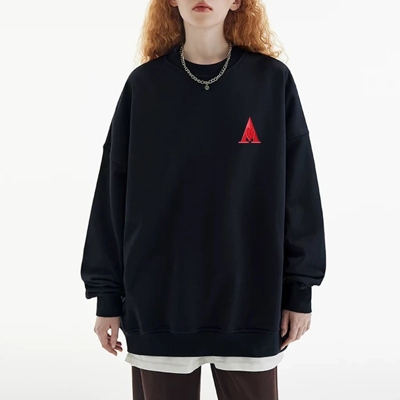 

AMI AMORING2024 New Trendy Embroidered Love A Hoodie Women's Simple Round Neck Long Sleeve Couple Hoodie