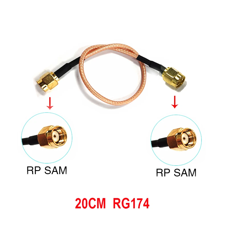 EOTH diskon besar 10 buah ekstensi koaksial RG174 steker kabel antena IOT Lurus SMA steker wanita dapat disesuaikan panjang konektor