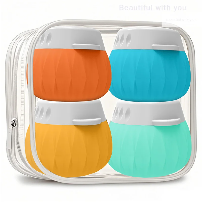 

4pcs 35ml Soft Silicone Lotion Container Squeeze Tube Leak-Proof Empty Bottle Portable Travel Shampoo Refillable Bottles