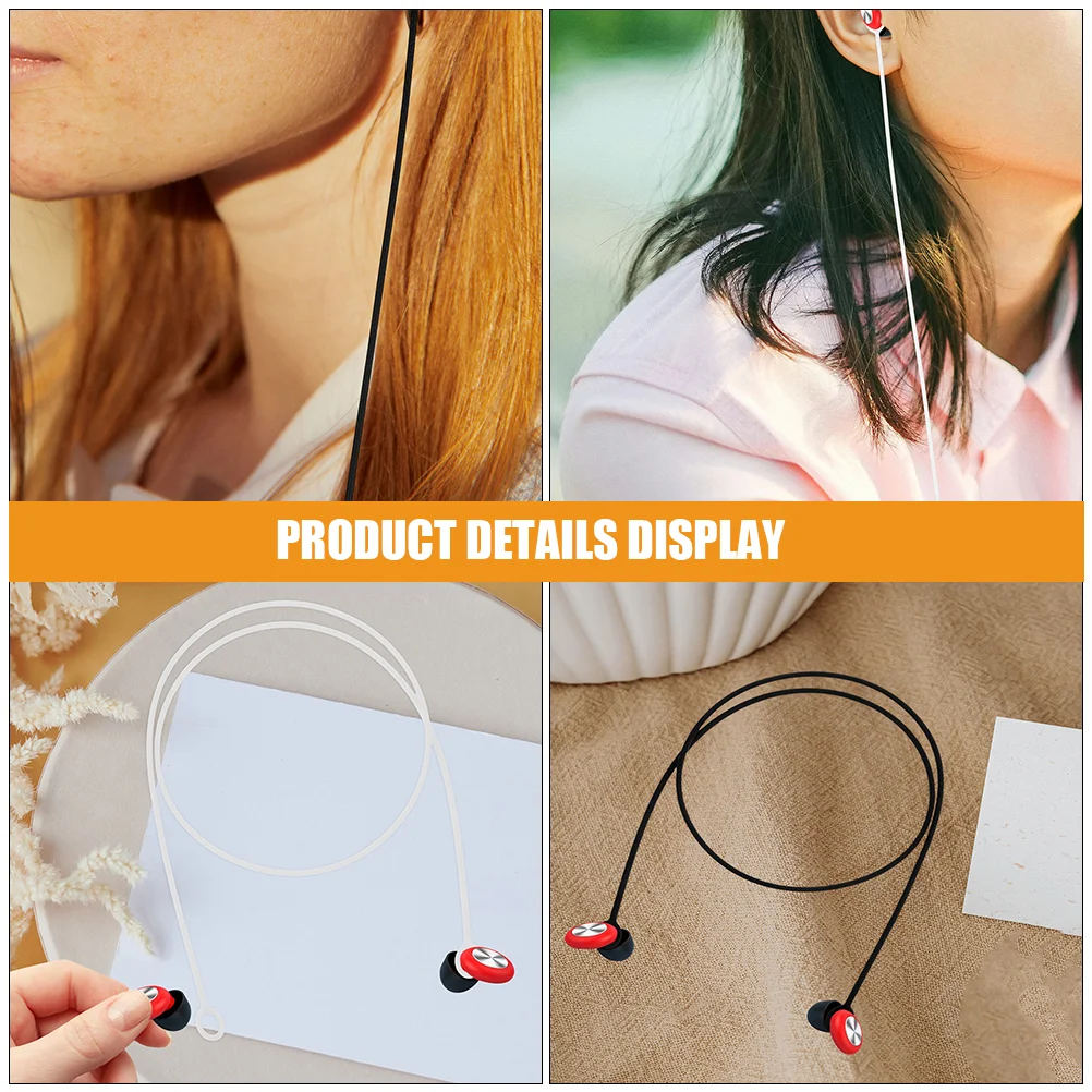 Headphone Lanyard Earphone Connection Rope Silicone Strap Connected Replacement Anti-lost Earplugs