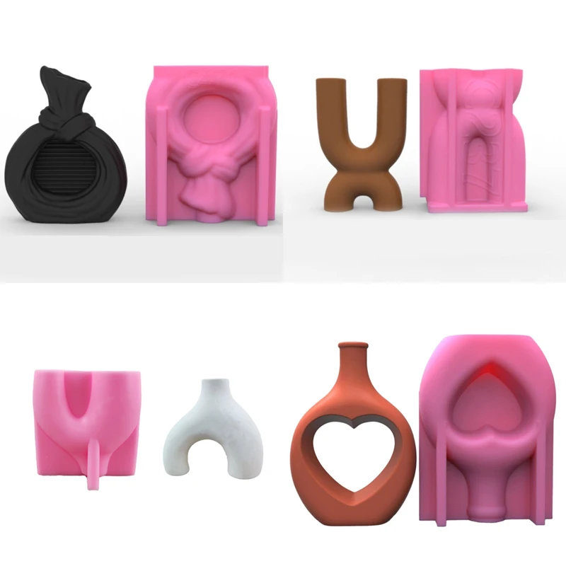 Vase Resin Casting Moulds Bowknot Cat Paw Flower Arrangement Pen Storage Organizer Silicone Mold Decorative Pen Holder Molds DIY