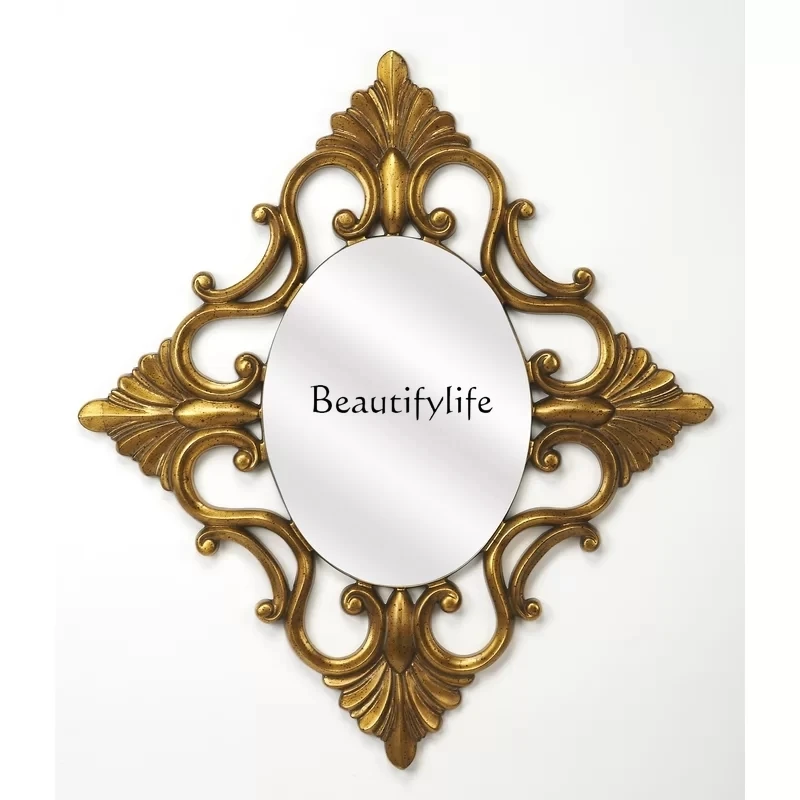 

Chinese decorative mirror porch classical fireplace retro light luxury carved mirror