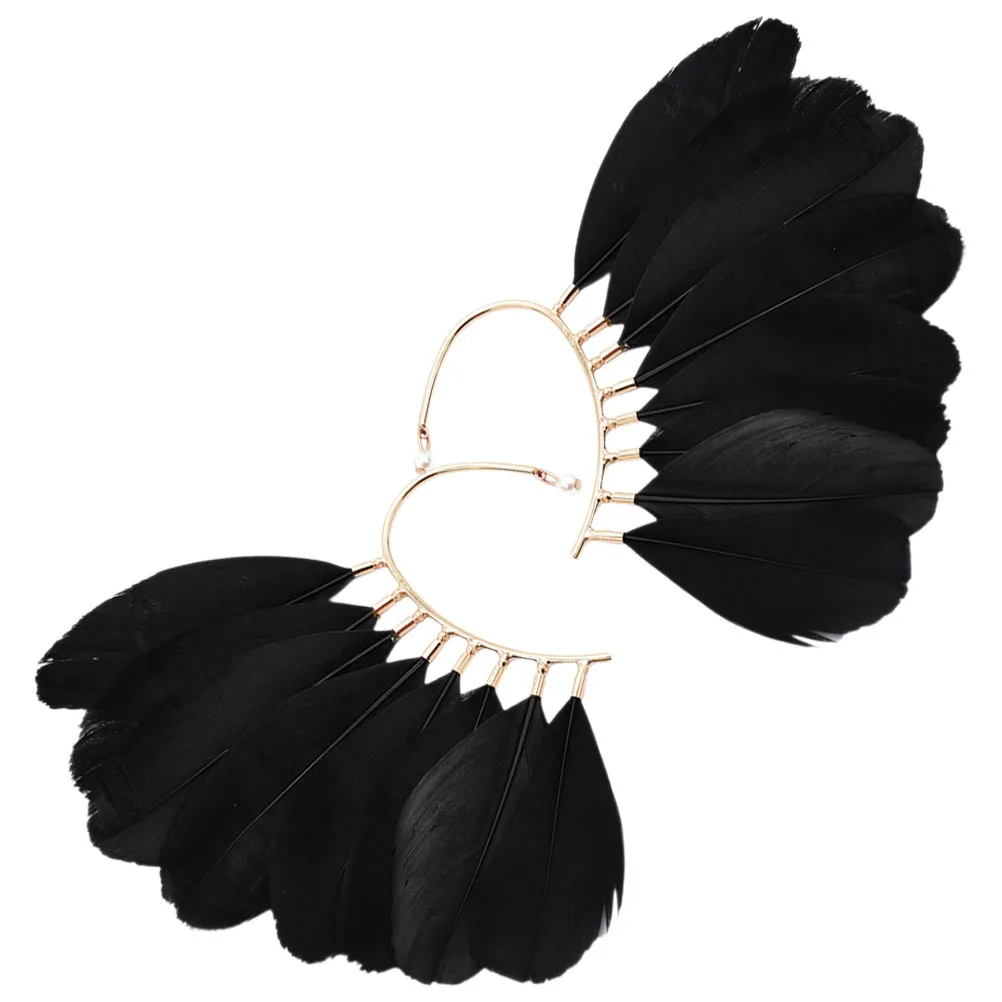 

1 Pair Ear Cuffs Non Piercing Fashion Plume Earrings Ethnic Style Fairy Ear Wraps for Women Comfortable Trendy Festival