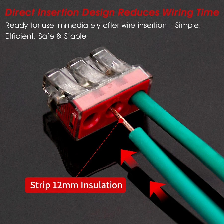 20Pcs 2/3/4 Pin Push-In Wire Connectors AWG 18-12 Fast Wiring Terminal 0.75-6mm² Compact Mini Quick Splice Crimp Connector