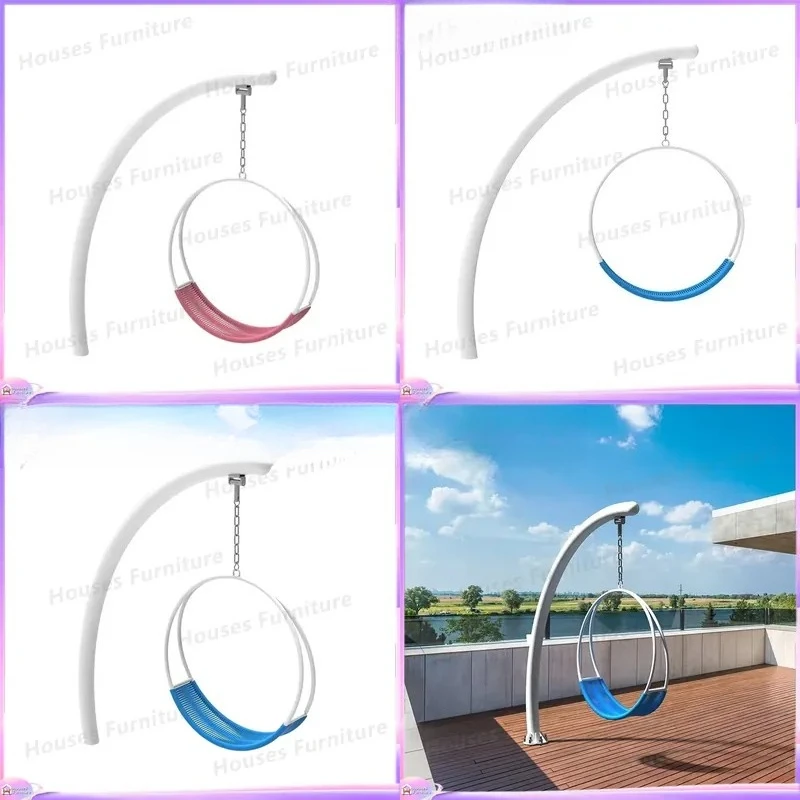 Metal Kids Outdoor Swing Set Backyard Garden Playground Equipment Daycare Campus Entertainment Games Children Playset