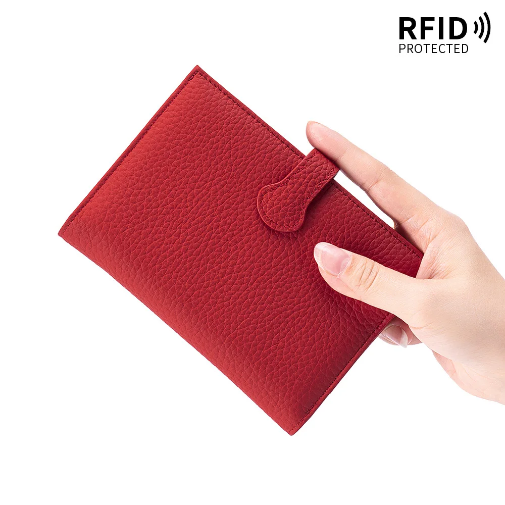 Woman Wallet Coin Purse Genuine Leather Mini A7 Notebook Stylish Portable Notepad Leather Diary Travel Portable Passport Holder
