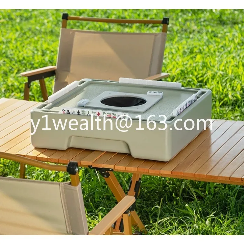 Outdoor portable automatic mahjong machine - mini mahjong for outdoor camping, dorms, and travel Table with  144pcs 24MM Tiles