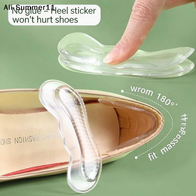 【Mm】Silicone Heel Stickers Heels Grips For Women Men Anti Slip Heel Cushions Non-Slip Inserts Pads Foot Heel Care Protector