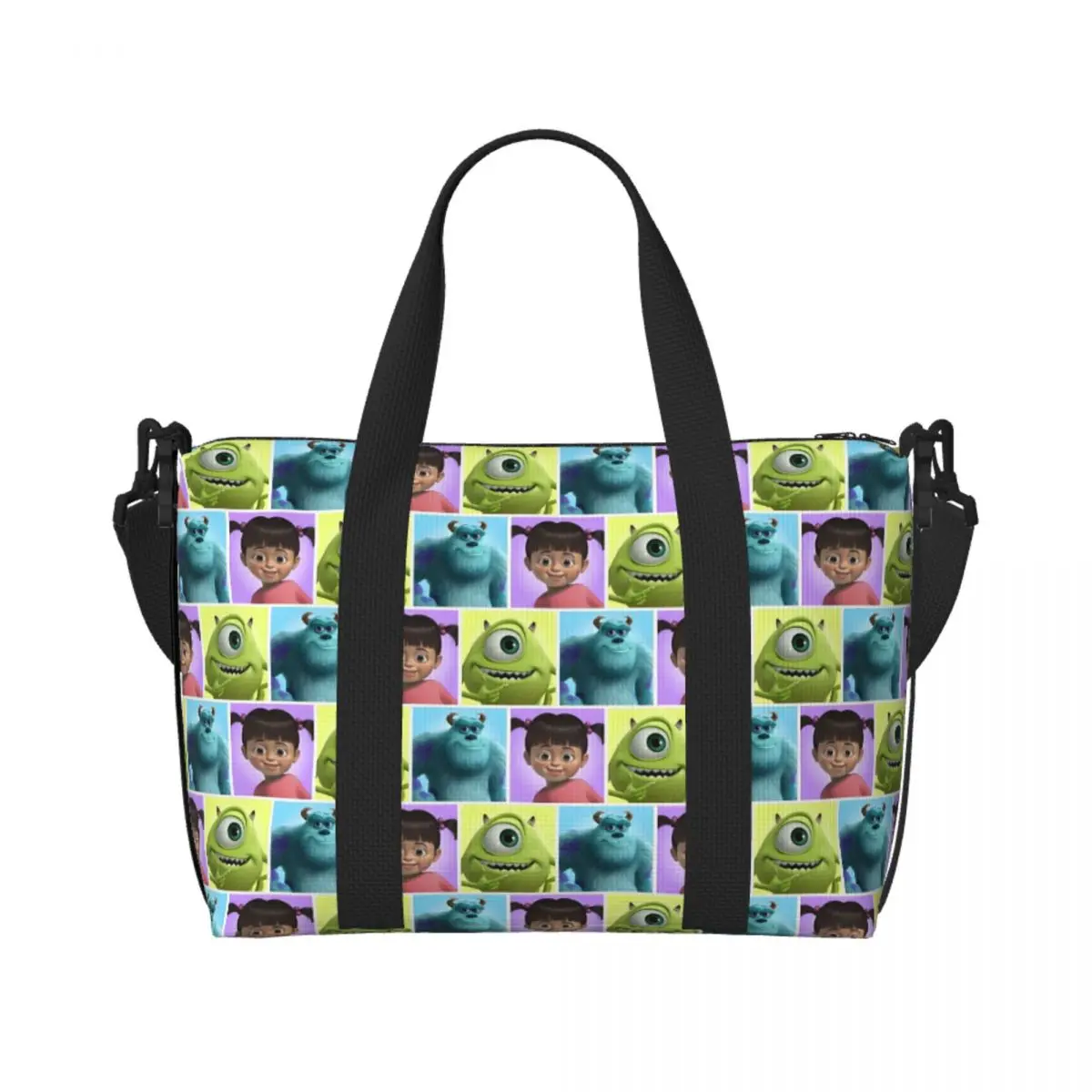 

Женская большая сумка Mike Sully And Kitty From Monsters Inc, большая вместительная сумка в стиле аниме с героями мультфильмов, пляжная дорожная сумка на плечо для спортзала