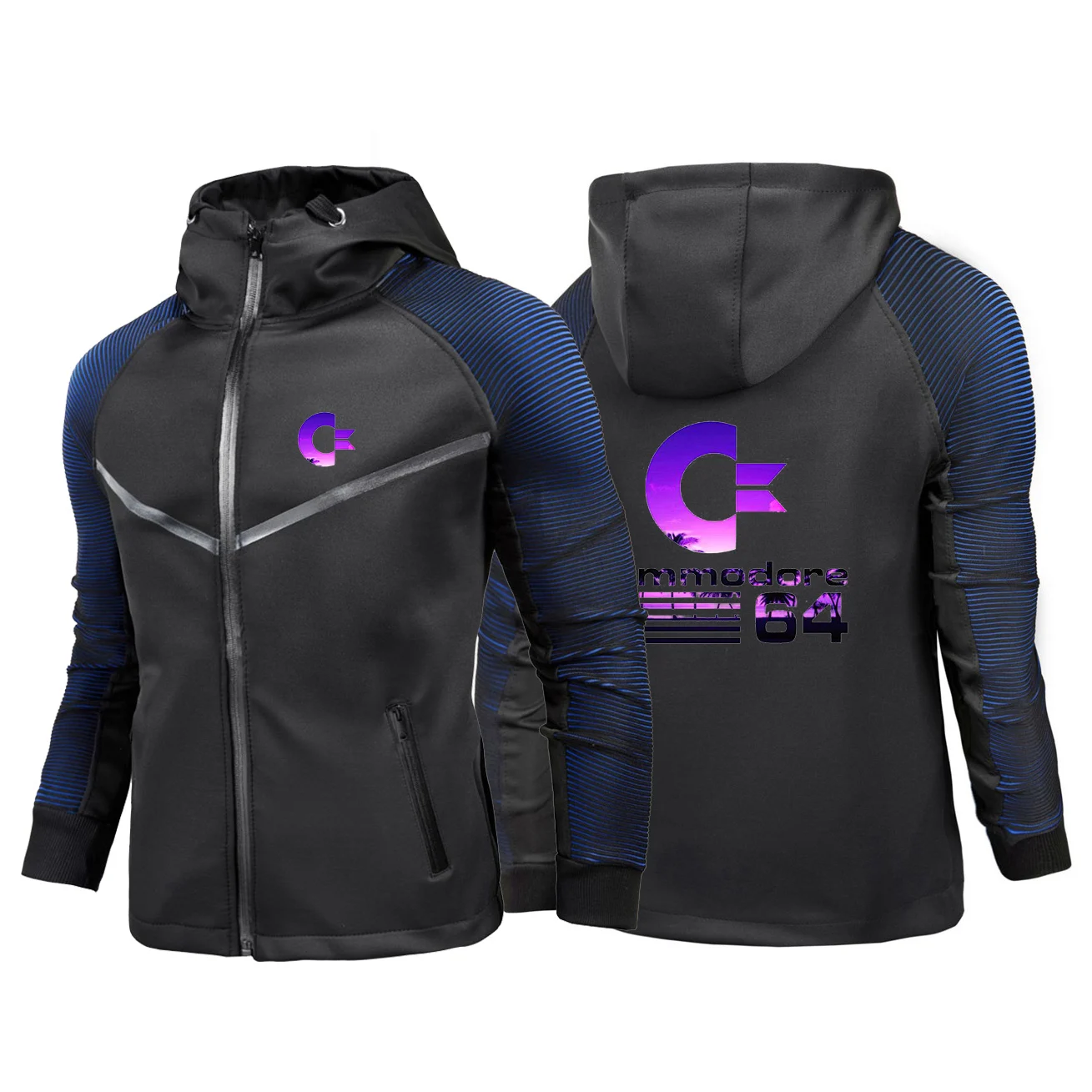 Commodore 64 2024 Men New C64 SID Amiga Retro 8-bit  Print Custom Made Spliced Zipper Hoodie Jacket Cardigan Racing Suit Hoodies