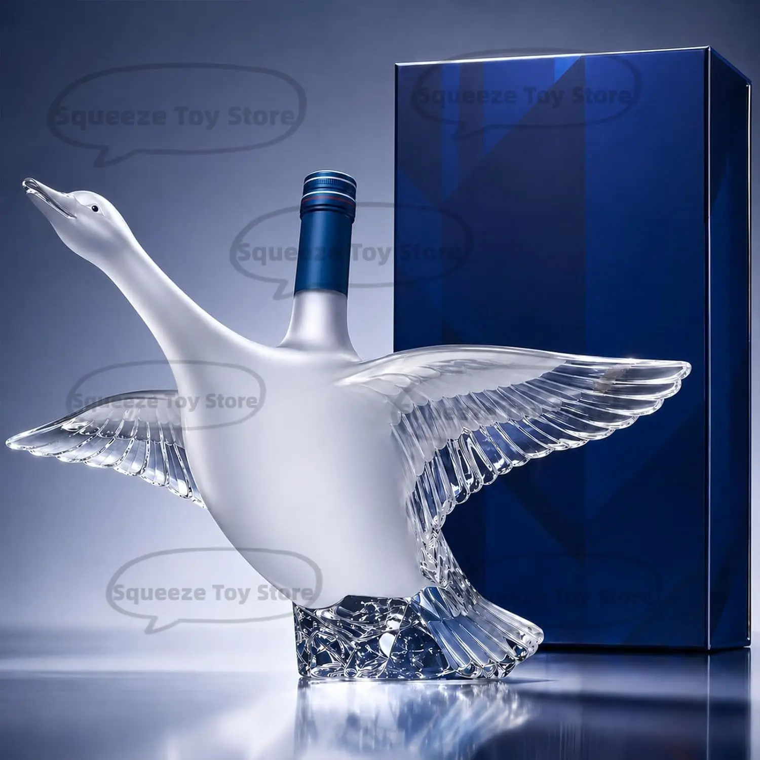 30. Jubiläums 3D-Skulpturierte Wodka-Flasche, 350ml Wodka 3D-Skulpturierte Gänseflasche, Transparenter Texturierter Getränkebehälter für Bar, Zuhause