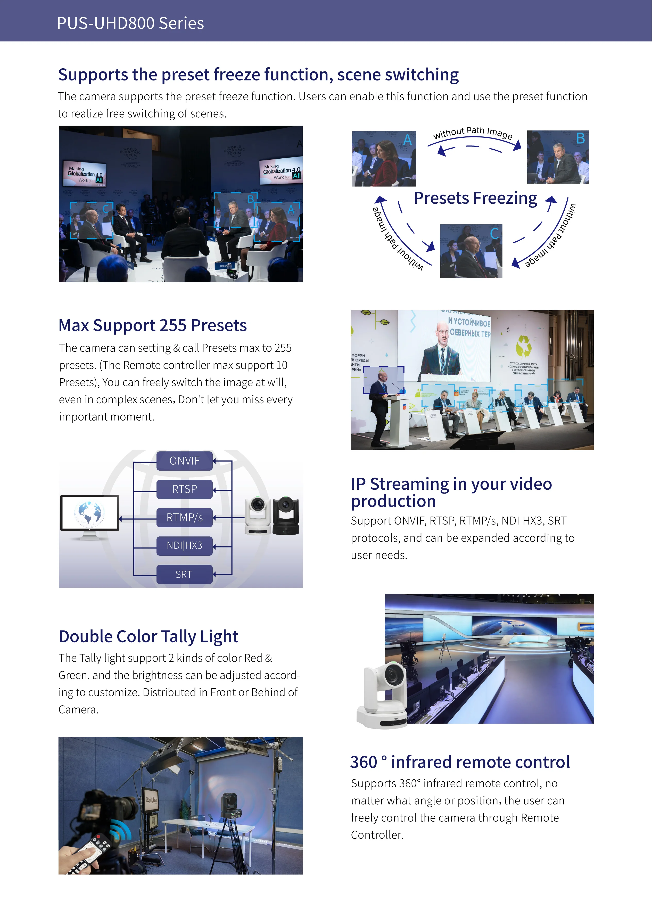 4K 30X Optical Zoom 60fps PTZ Camera Video Conference Room USB Camera System For Business Meeting Church Worship Services