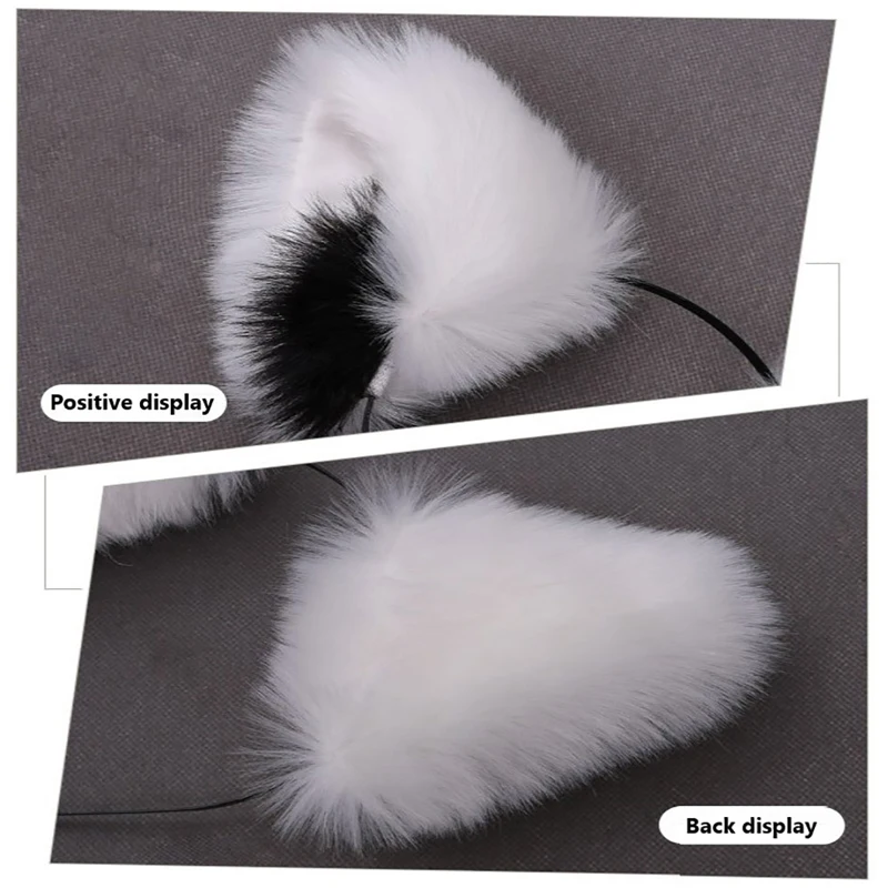 Cosplay bonito gato de pele de raposa orelha aros de cabelo noite festa anime lolita hairband de pele headbands clip menina acessórios de cabelo orelha faixa de cabelo