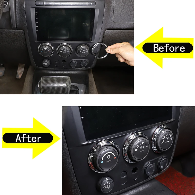 

3Pcs Aluminum Alloy Silver For Hummer H3 2005-2009 Car Air Conditioning Adjustment Knob Ring Cover Trim Stickers Car Accessories