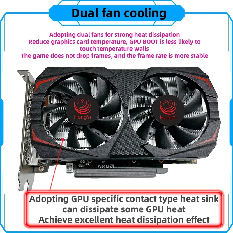 Graphics Cards for Computer Dsktop Gaming and Workstation 3D Rendering Gddr5 Rx580 Gpu VGA Card 8GB Video Memory Graphic Card