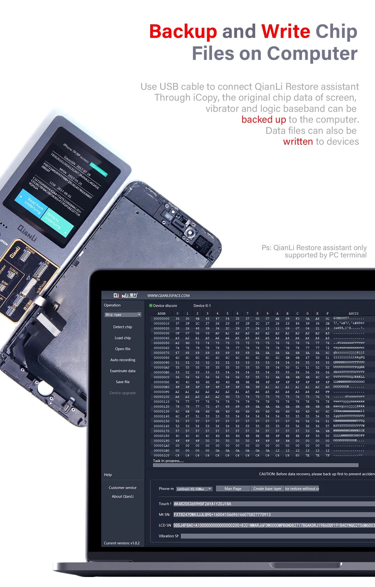 Imagem -05 - Qianli-placa Lcd para Iphone 1215 Pro Max Tom Ture Recuperação Face id Reparação de Bateria Programador Eeprom Icopy Plus 2.2v