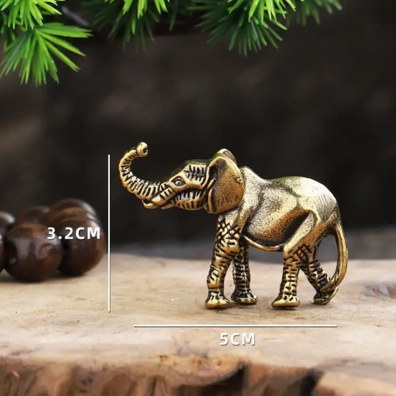 Zinc Alloy Elephant Figurine Handcrafted Vintage Texture Lucky Trunk Up Perfect For Home Office Decoration