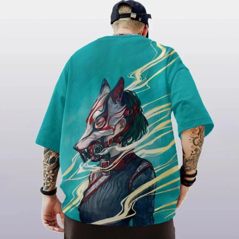2024 Summer Men's T-Shirts 3D Sexy Beauty Print Casual Street Trend Anime Character Tee Top Loose Oversized Short Sleeve T Shirt view 2