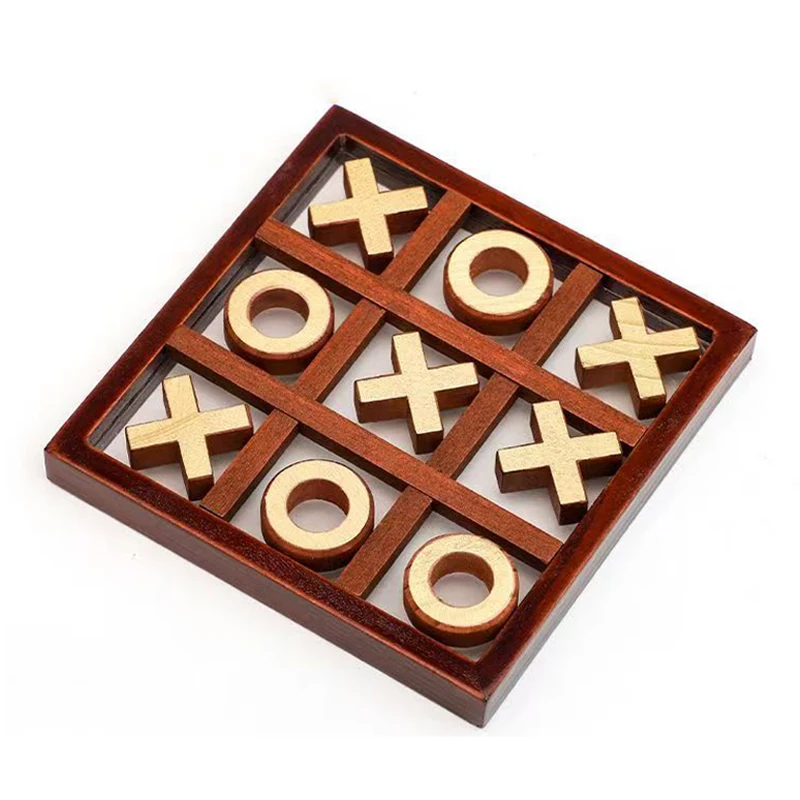 Jogo de tabuleiro de madeira tic tac toe, quebra-cabeça, brinquedos para festa, diversão familiar, entretenimento, pai, criança, interação, xadrez, melhores presentes