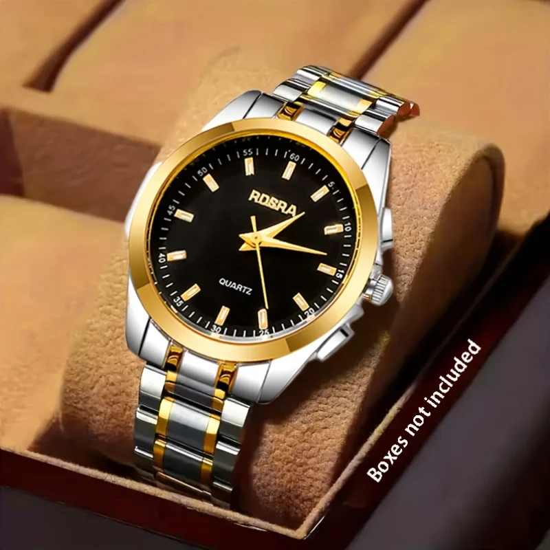 1/2PCS Couple's Watches Fashion Stainless Steel Band Men Women Analog Quartz Watches Set