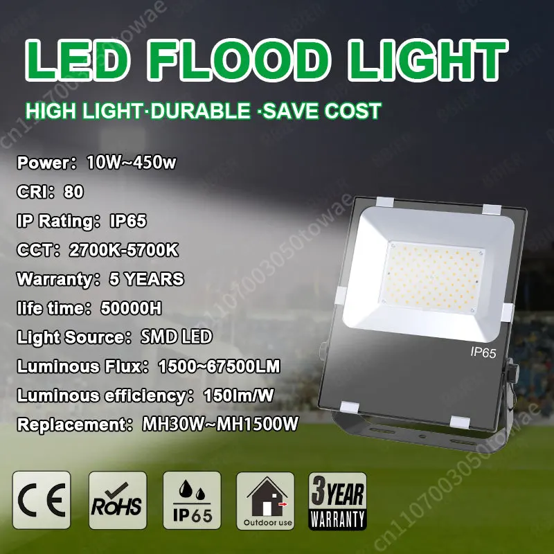 IP65 LED Flood Light 10W 20W 30W 50W 100W 200W 400W Led Floodlight Outdoor Light 100-277vac LED Stadium Light