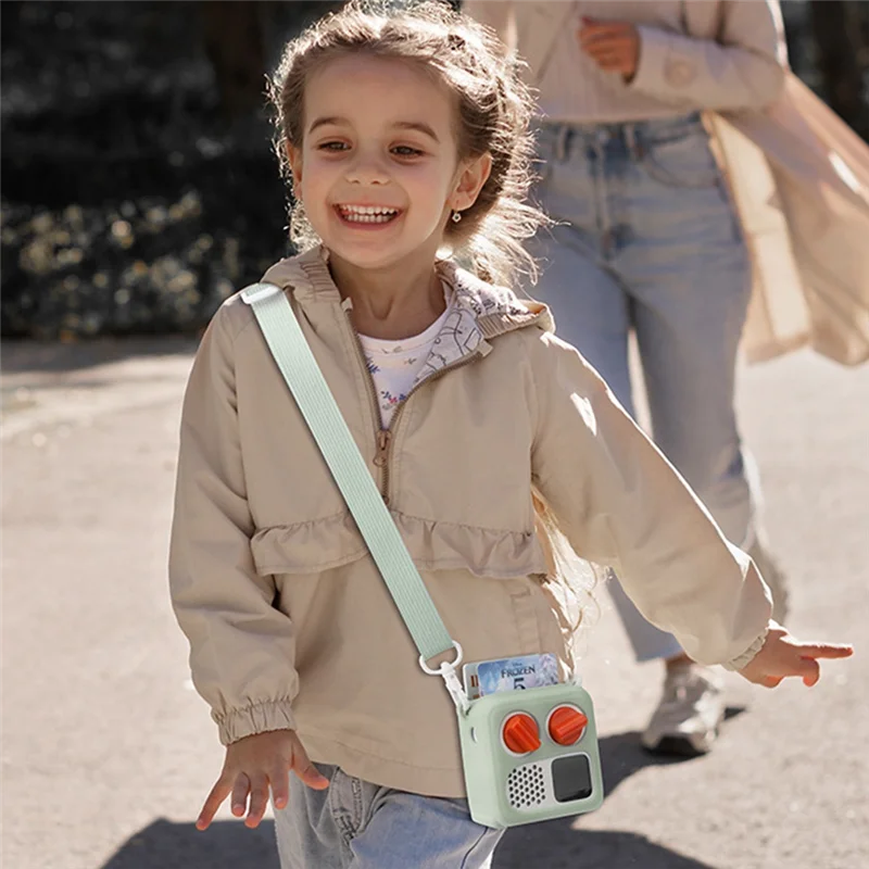 Casing Silikon ABKI-TXESIGN untuk Yoto Mini (Edisi 2024) dengan Tali Bahu Dapat Disesuaikan Hijau