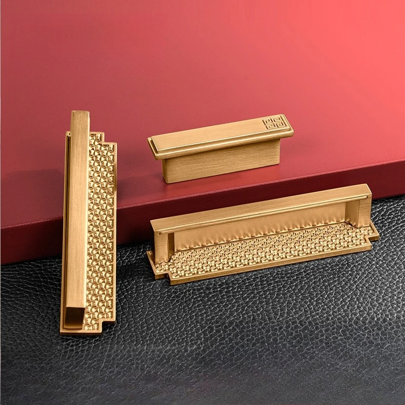 New Chinese Style Golden Cabinet Handle Drawer Pulls Furniture Hardware Accessories