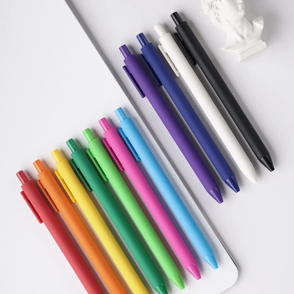 PURE Colored Gel Pens 0.5mm 10 Pieces Set Black Ink Fine Point Comfort Grip Quick Drying School Office Supplies Stationery
