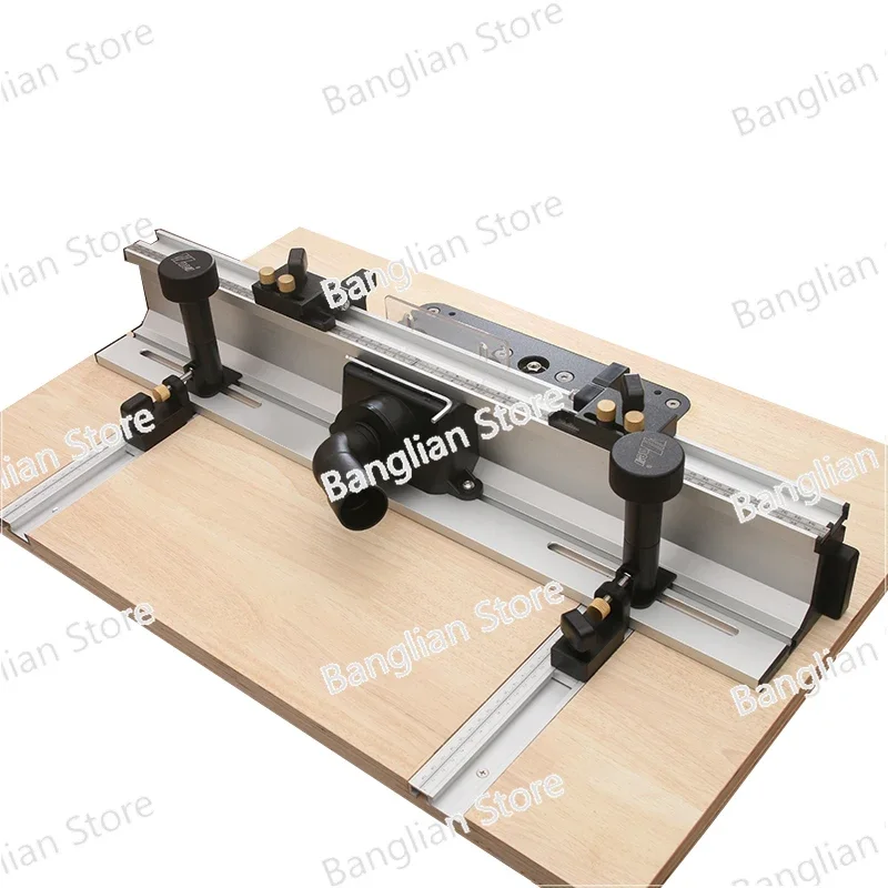 700mm Router Dining Table Fence Aluminum Alloy Profile with 300mm T-shaped Rail Sliding Bracket Drill Bit Protection Device