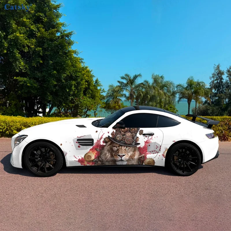 

Шляпа Лев Пламя Гаум Автомобильные Виниловые Обертки Наклейка Самоклеящаяся ПВХ Наклейка Подходит для Грузовиков SUV Украшения Автоаксессуары Подарок