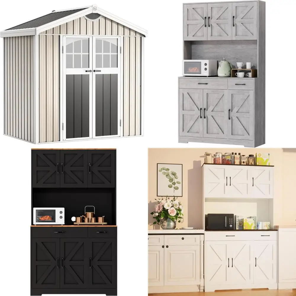 Gudang Logam 6x4 yang Tahan Lama dengan Atap Miring untuk Penyimpanan dan Keamanan di Halaman dan Patio