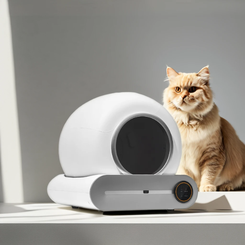 

WIFI Smart Automatic Cat Toilet 65L Large Capacity Self-Cleaning Cat Litter Box APP Controlled With Tofu Bentonite Clay Material