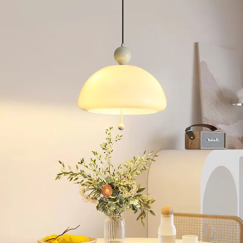 French Cream style Restaurant Pendant Light Nordic Single Head 2023 New Middle Ages Bauhaus Study Children\'s Room Lighting