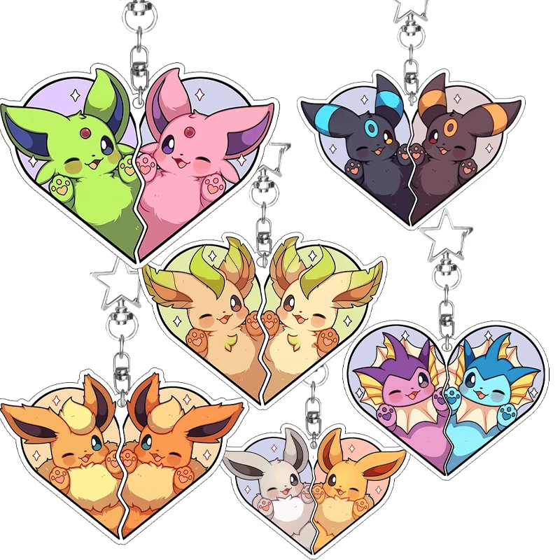 

Милый акриловый брелок-подвеска Kawaii Star Eevee Umbreon Espeon Sylveon Jolteon, аниме-мультфильм, DIY, украшение для сумки, подарки на день рождения для девочек, игрушки