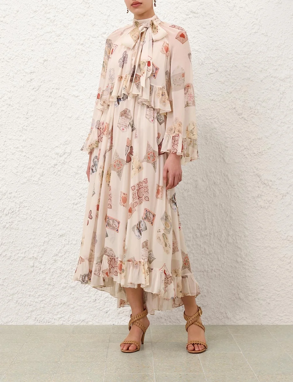 

Pleats 2025 Holiday Party Collection High Quality Ruffles Cartoon Geometric Print Women Bow Midi Dress