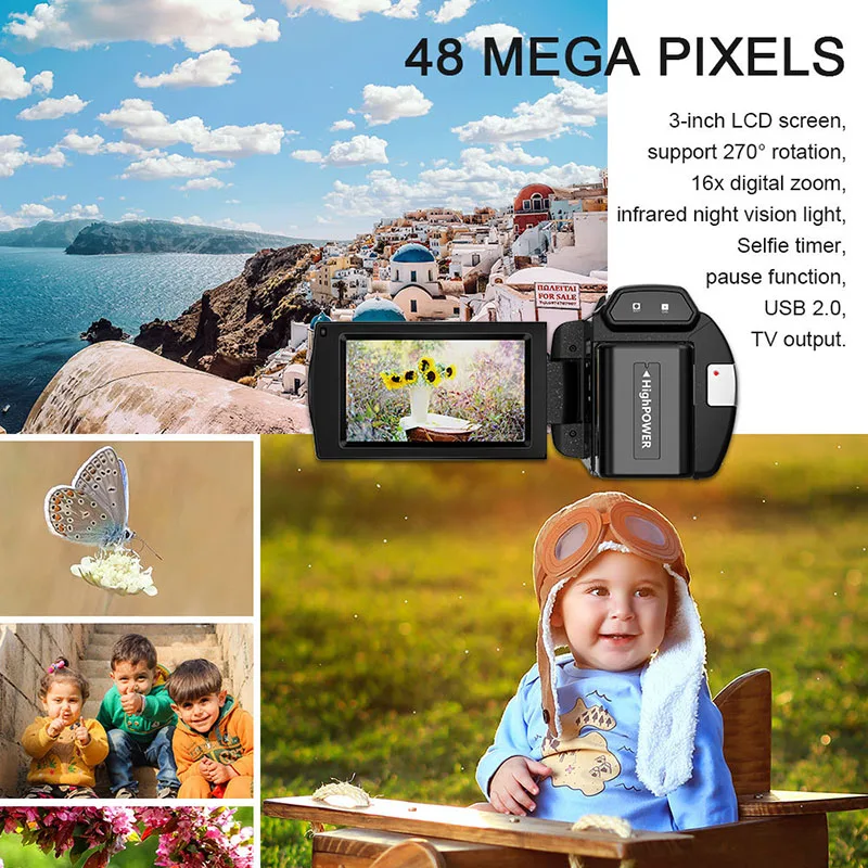 4k High-Definition Digital Camera WiFi Handheld Professional Camera 48 Million Pixels IPS Display Screen DV Machine For Home Use