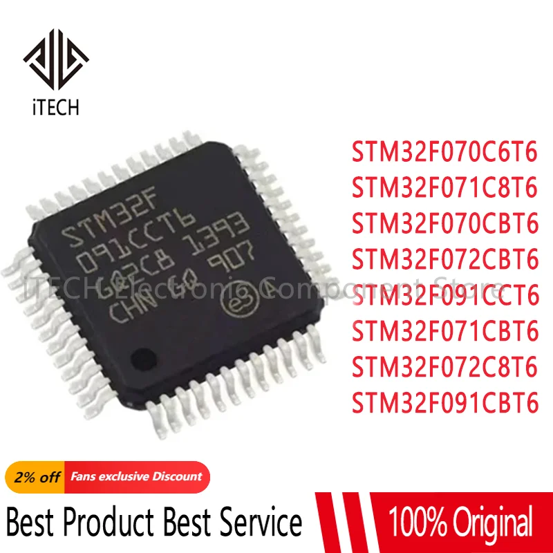 STM32F070C6T6 STM32F070CBT6 STM32F071C8T6 STM32F071CBT6 STM32F072C8T6 STM32F072CBT6 STM32F091CBT6 STM32F091CCT6 STM IC MCU Chip