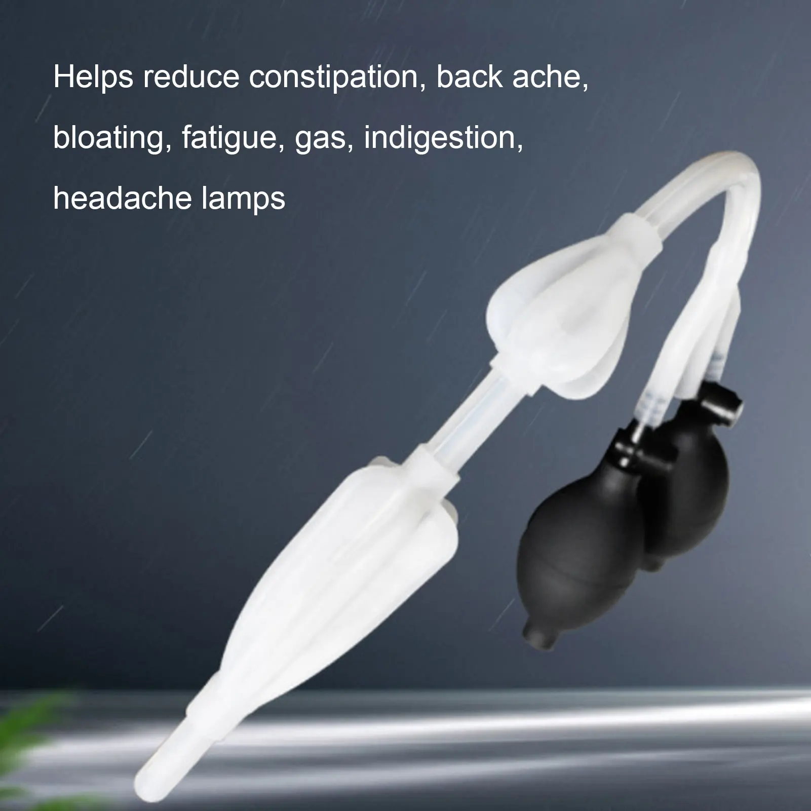 Silicone Enema Douche Bulb Dual Side Openings Elastic Inflatable Double Bulb Flushing System for Health Care Enema Bulb