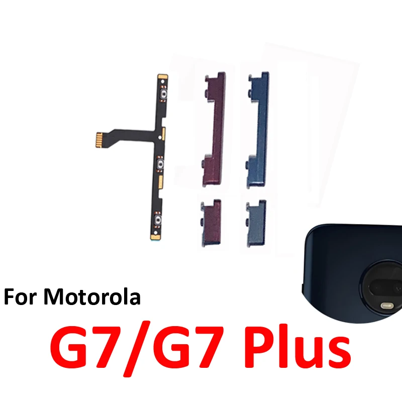 Phone Power Volume Button For Motorola Moto G7 Plus New On Off Up Down External Key Internal Flex Cable Repair Parts For Moto G7